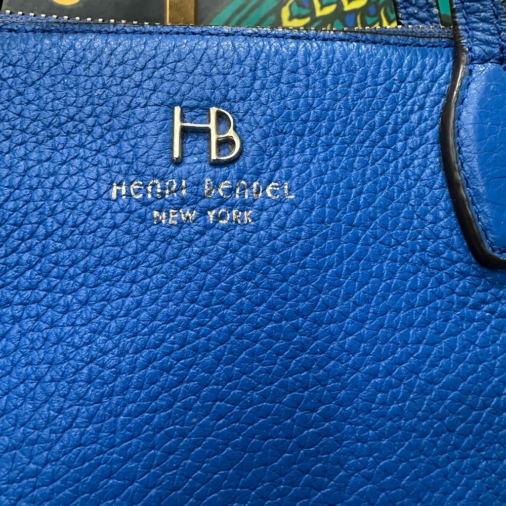 Henri Bendel West 57th Top Handle Satchel in Cobalt Blue Whipstitch Leather - Picture 8 of 16